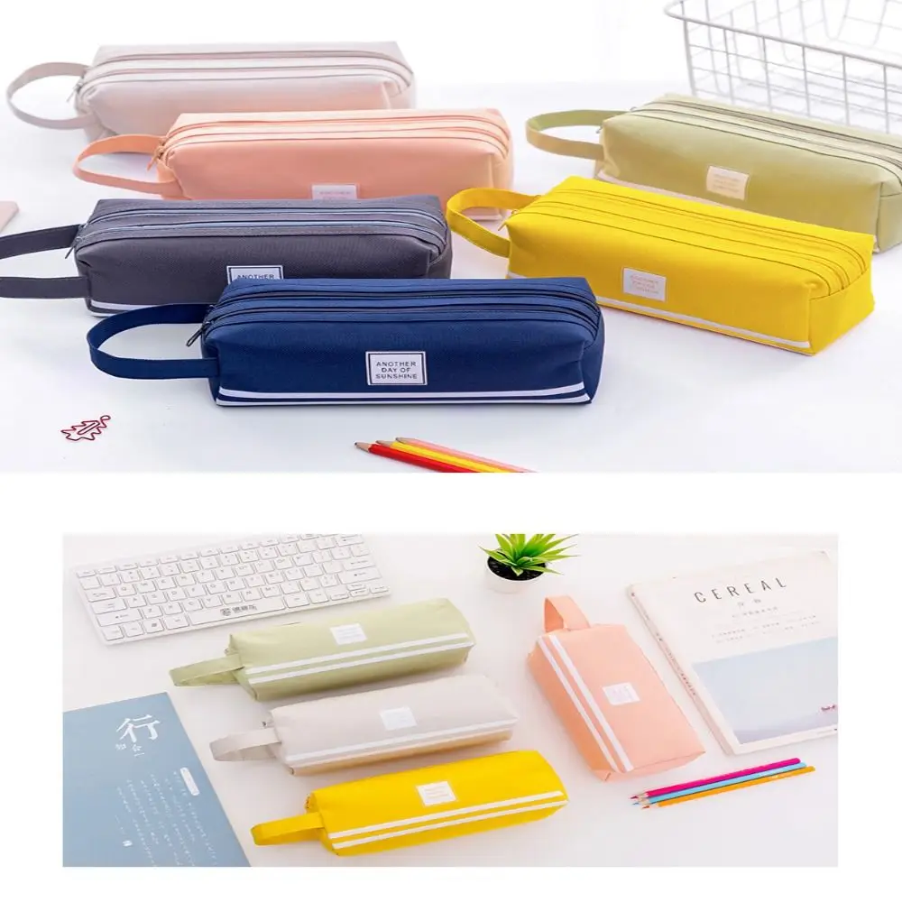 School Supplies Stationary Pen Stationery Box Storage Bag Multi-function Large Capacity Pencil Case Double-Layer