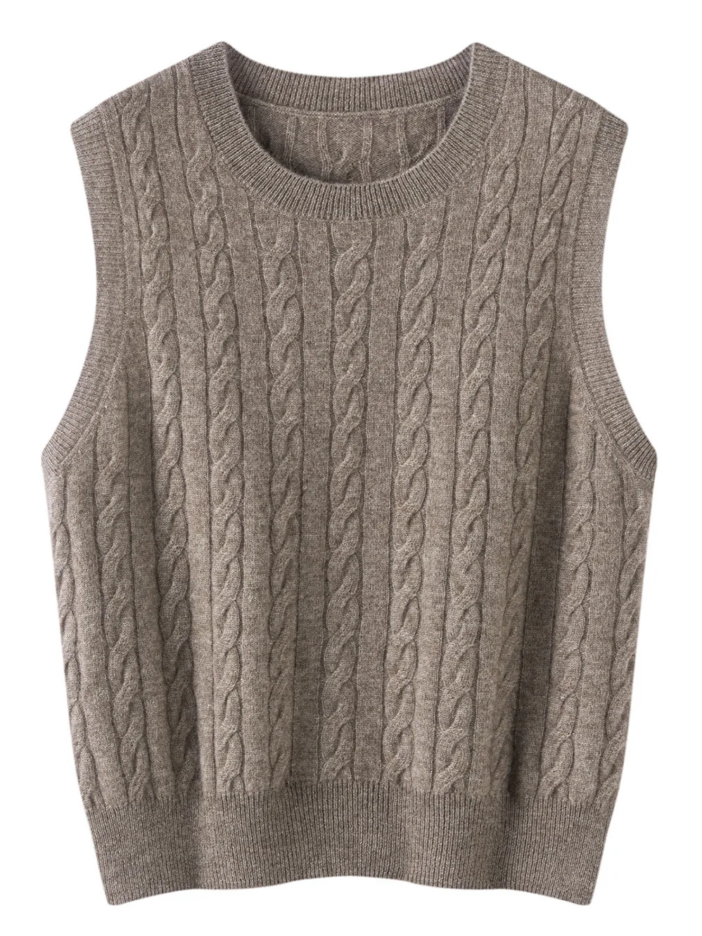 

Women's Camere Knitted Vest round Ne Svel Twist Pattern Autumn Winter New Sle Casual Comfortable Soft Knitwear