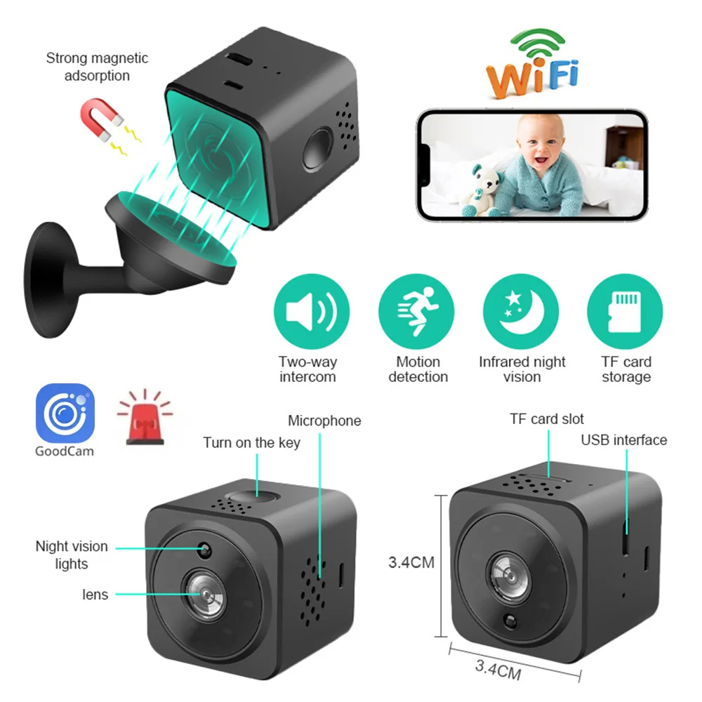 

1080p HD Wireless WiFi Home Security Camera Baby Monitor with Night Vision and Two-Way Talk Surveillance & IP Cameras