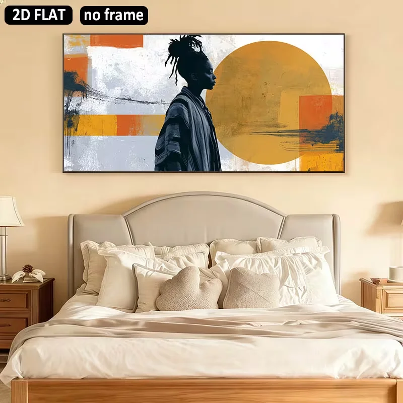 2D Flat, 2D Flat 1pc 31.49X62.99Inch 80X160Cm Unframed Large Canvas Prints Silhouettes in a Row Home Decor Canvas Art Prints, Su