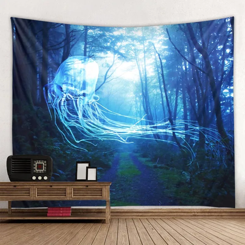 Home Decoration Boho Mandala Wall Art Green Jungle Beautiful Natural Forest Living Room Bedroom Tapestry