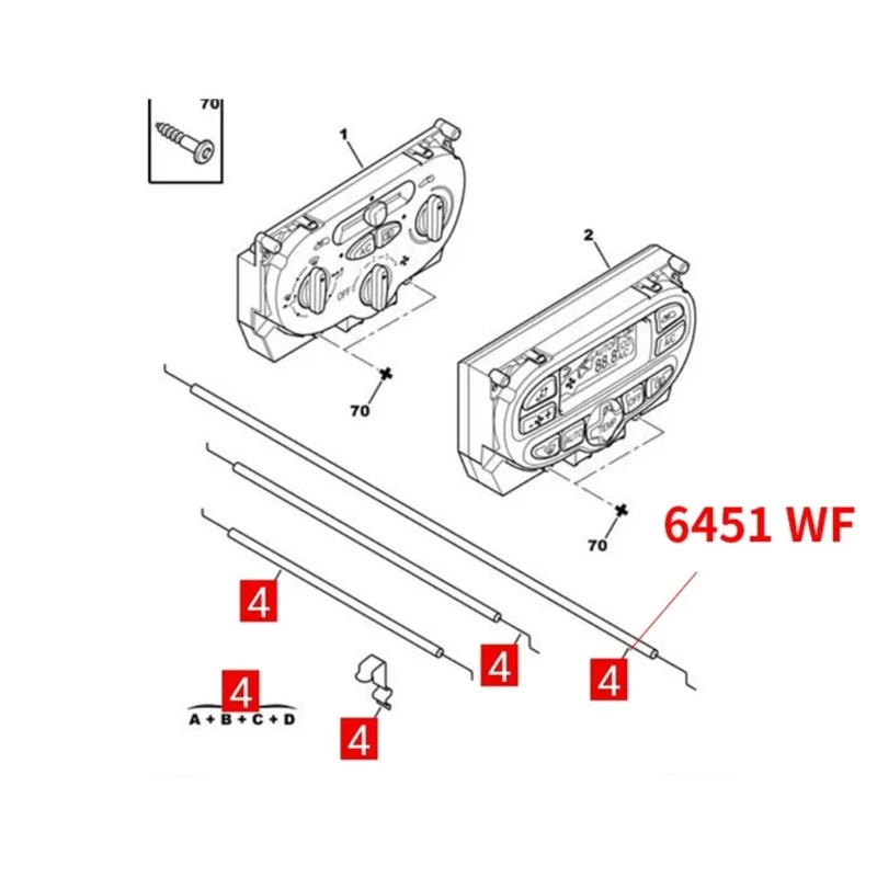 QM Thay thế 6451WF Cáp điều khiển sưởi Lắp ráp cáp hầm gió Phần ô tô