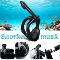 Adult Snorkeling Mask Full Face Dry Top Anti-Fog - Soft Silicone Swim Mask with Camera Mount & Adjustable Strap for Freediving