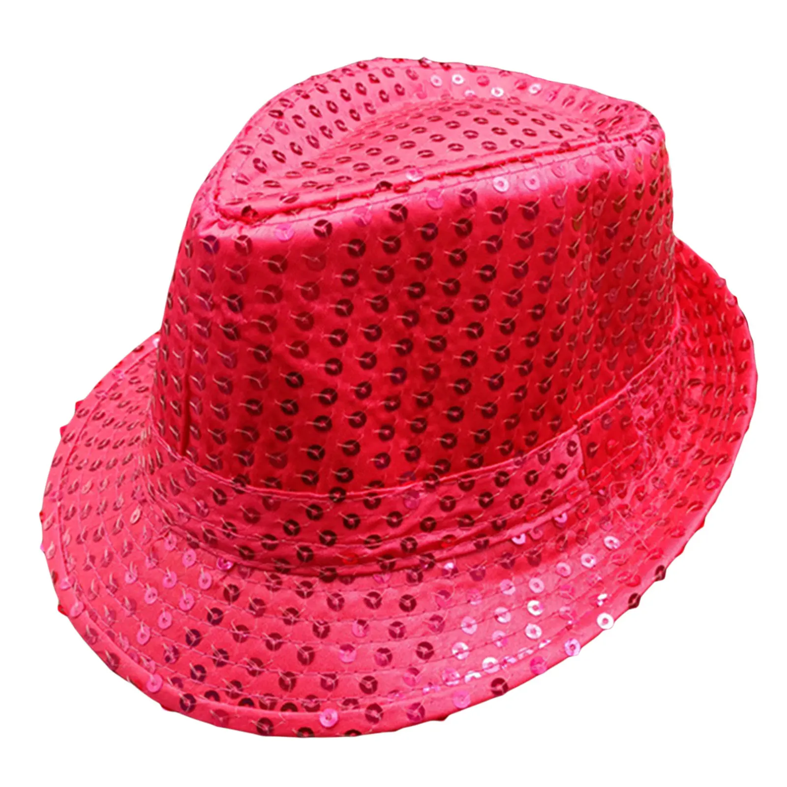 Chapéu Jazz com lantejoulas para homens e mulheres, 12 cores, traje retrô, discoteca, funky, glitter, unissex, novidade, suporte para festas de