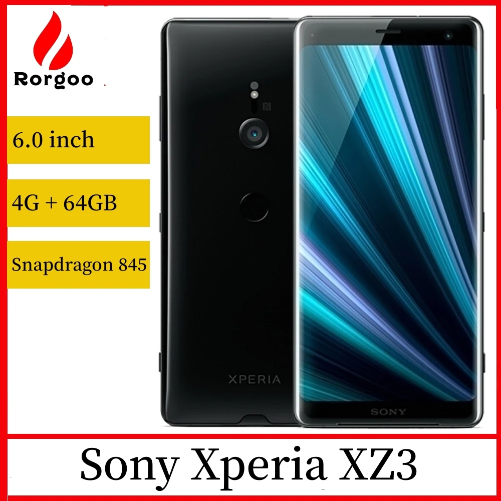 هاتف Sony Xperia XZ3 4G LTE الأصلي إصدار JP/الاتحاد الأوروبي 6.0 بوصة 4 جيجابايت رام 64 جيجابايت هاتف محمول كوالكوم 845 ثماني النواة هاتف ذكي #1