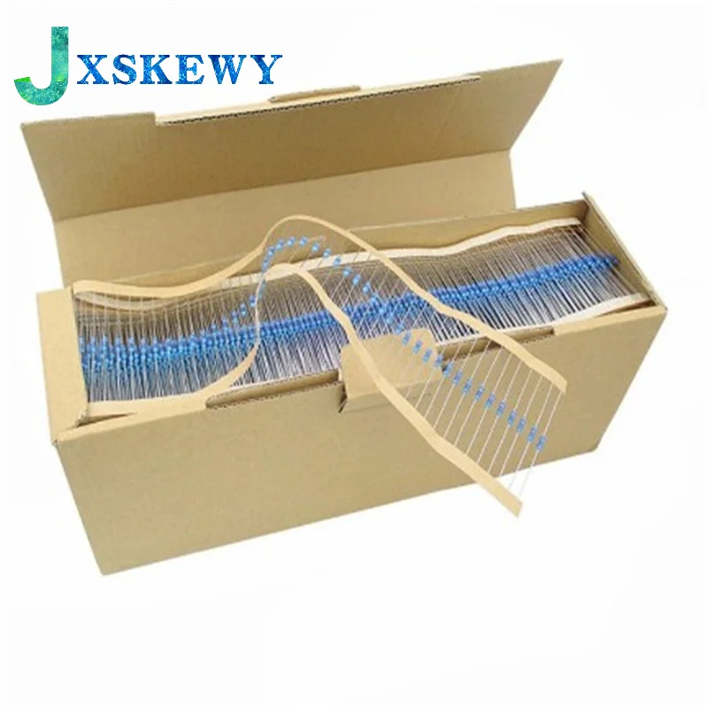 A whole box (5000pcs) 1/4W 1% Metal film resistor 1R~1M 100R 220R 330R 1K 1.5K 2.2K 3.3K 4.7K 10K 22K 47K 100K 1K5 2K2 3K3 4K7