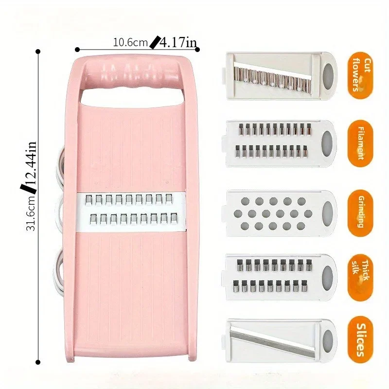 قطاعة ماندولين للمطبخ 7 في 1 قطاعة طعام ماندولين، مبشرة البطاطس/الجبن/الخضار/الجزر/الخيار