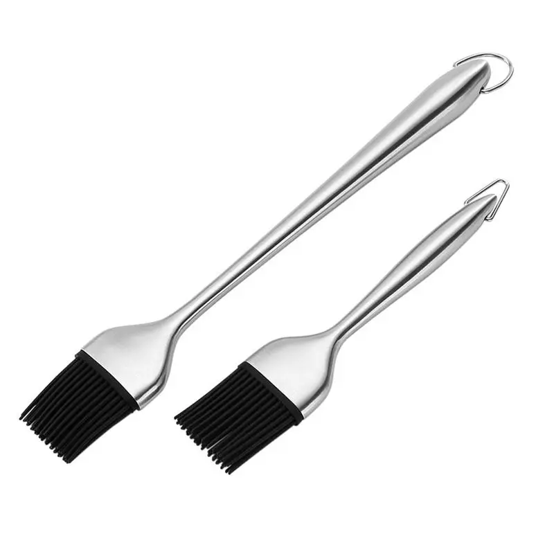 【Tools & Parts】 Kitchen Oil Brush BBQ Grill Basting Brush Stainless Steel Handle Pastry Brush Barbecue Cooking Brush BBQ Tools ,