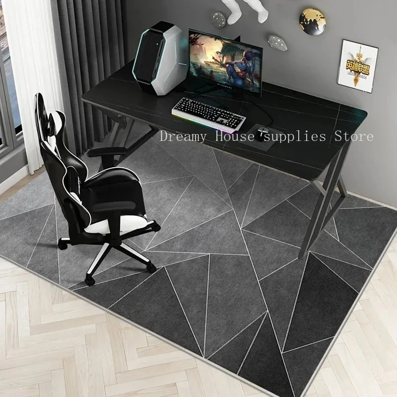 Tapis de Chaise Rectangulaire Moderne pour Bureau, Décoration Géométrique de Chambre, Tapis Imprimés Antidérapants pour Salon, Tapis de Zone de Luxe