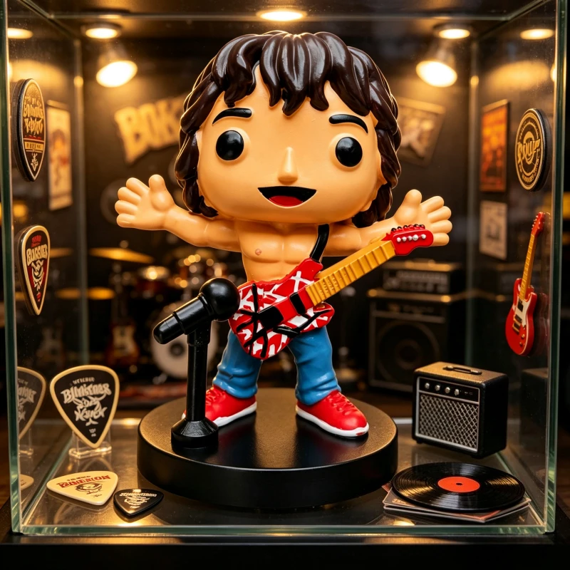 Eddie Van Halen Rock Guitarist Collectible Figurine, Classic Rock Fan Home Decor Statue