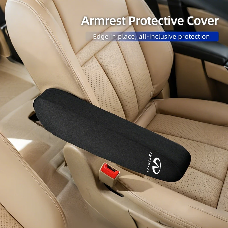 Car Armrests Covers Centre Console Elastic Front Seat Armrest Protector Covers For Infiniti Q50 FX35 Q30 G37 Q70 QX70 G35 Q60 QX