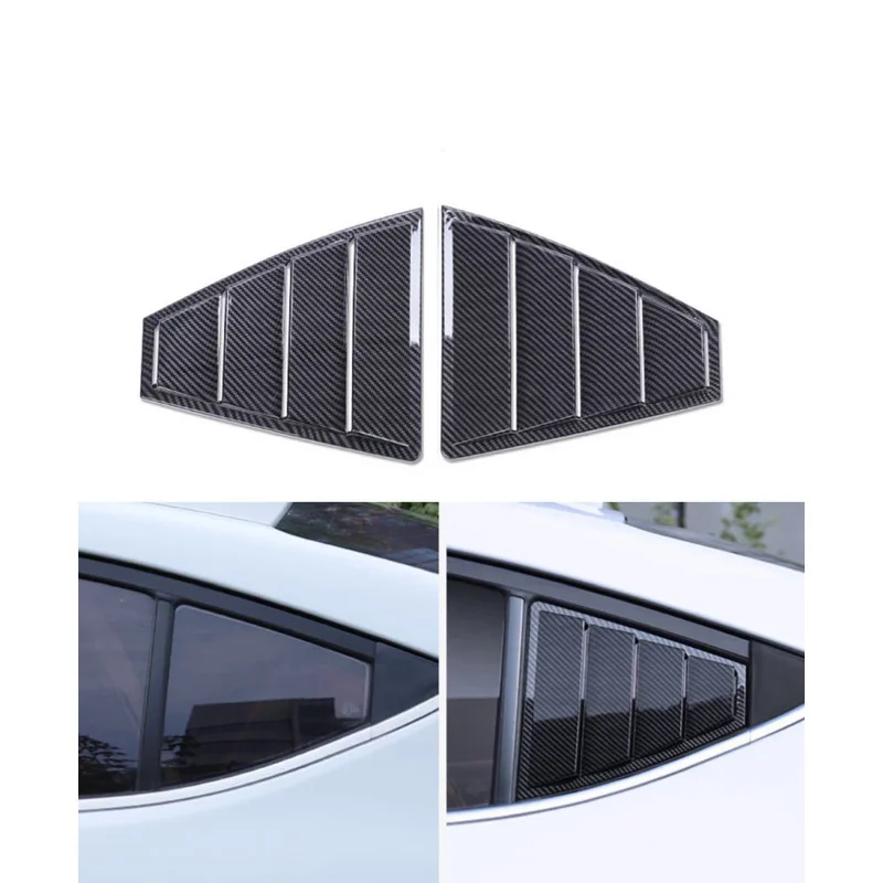 Fit For Hyundai Elantra 2017-2019  Carbon Fiber Side Vent Rear Window Louver Car Accessories Vent Cover Sticker ABS