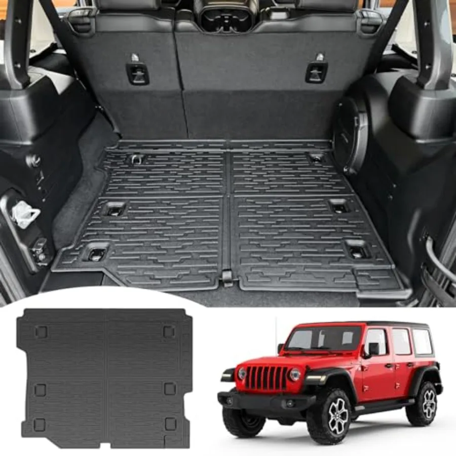 

Совместимый всепогодный защитный коврик в багажник для Jeep Wrangler JL Unlimited 4-дверный 4X4 2018-2025 годов выпуска, также подходит для Jeep Wrangler 2024 года