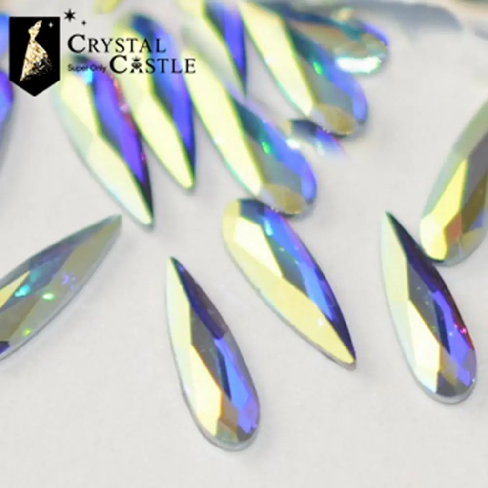 Crystal Castle Flat 3D Nail Art Drop Horse Eyes Oval Strass Shoes Stones Blingbling Glass Diy Rhinestones For Crafts