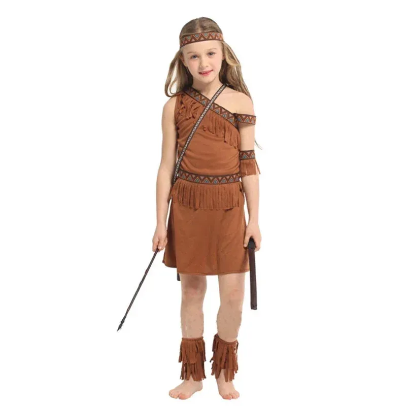 الهنود يتوهم اللباس لجميع القديسين كرنفال بوريم الأصلي الغابات الأميرة الأمريكية زي للفتيات