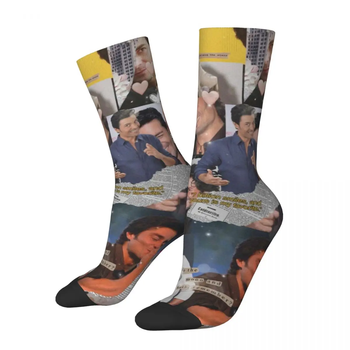 Crazy Design Chayanne Latin Pop Singer Actor Artist Sports Socks Polyester Middle Tube Socks for Women Men