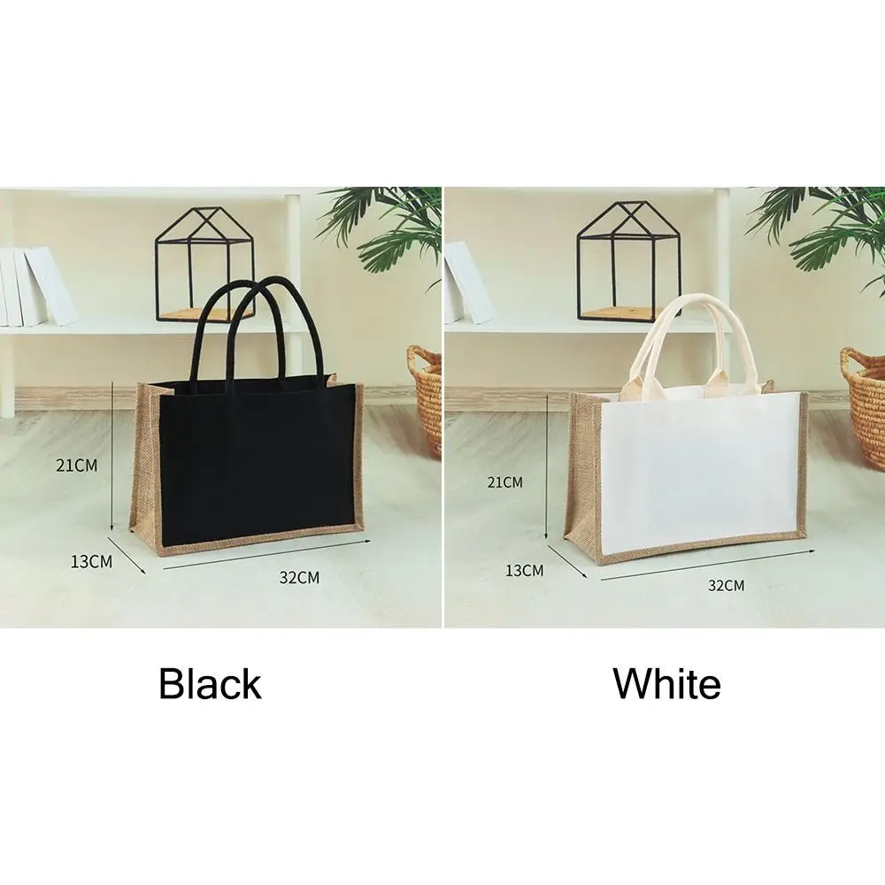 Fai da te disegnato a mano sacco vuoto riutilizzabile nero bianco Shopping Bag borse da viaggio Tote Handbag