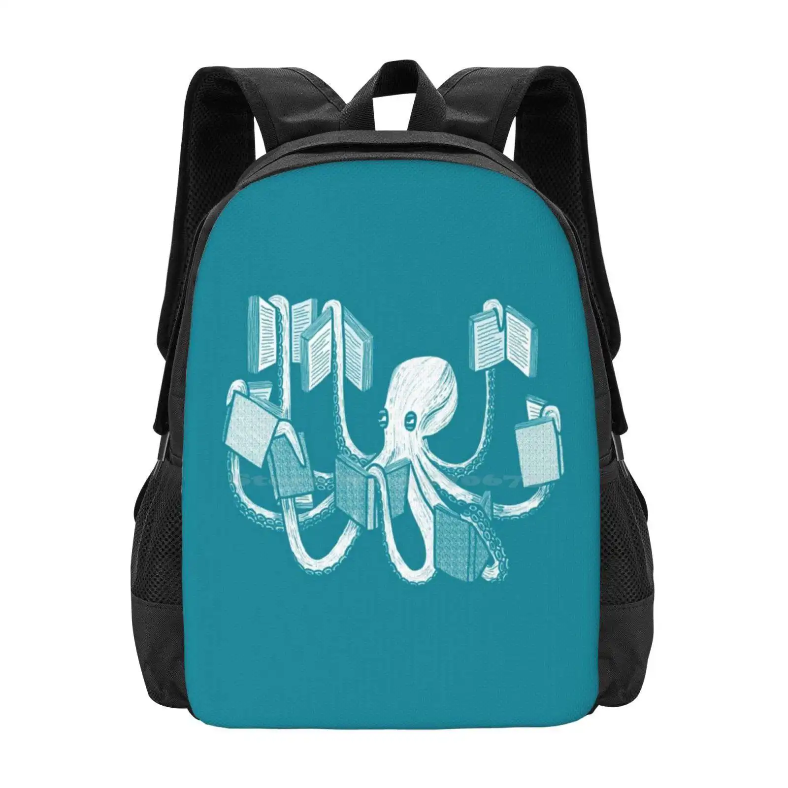 Armed With Knowledge Hot Sale Backpack Fashion Bags Octopus Squid Tentacle Kraken Ocean Sea Wildlife Librarian Book Lover Book