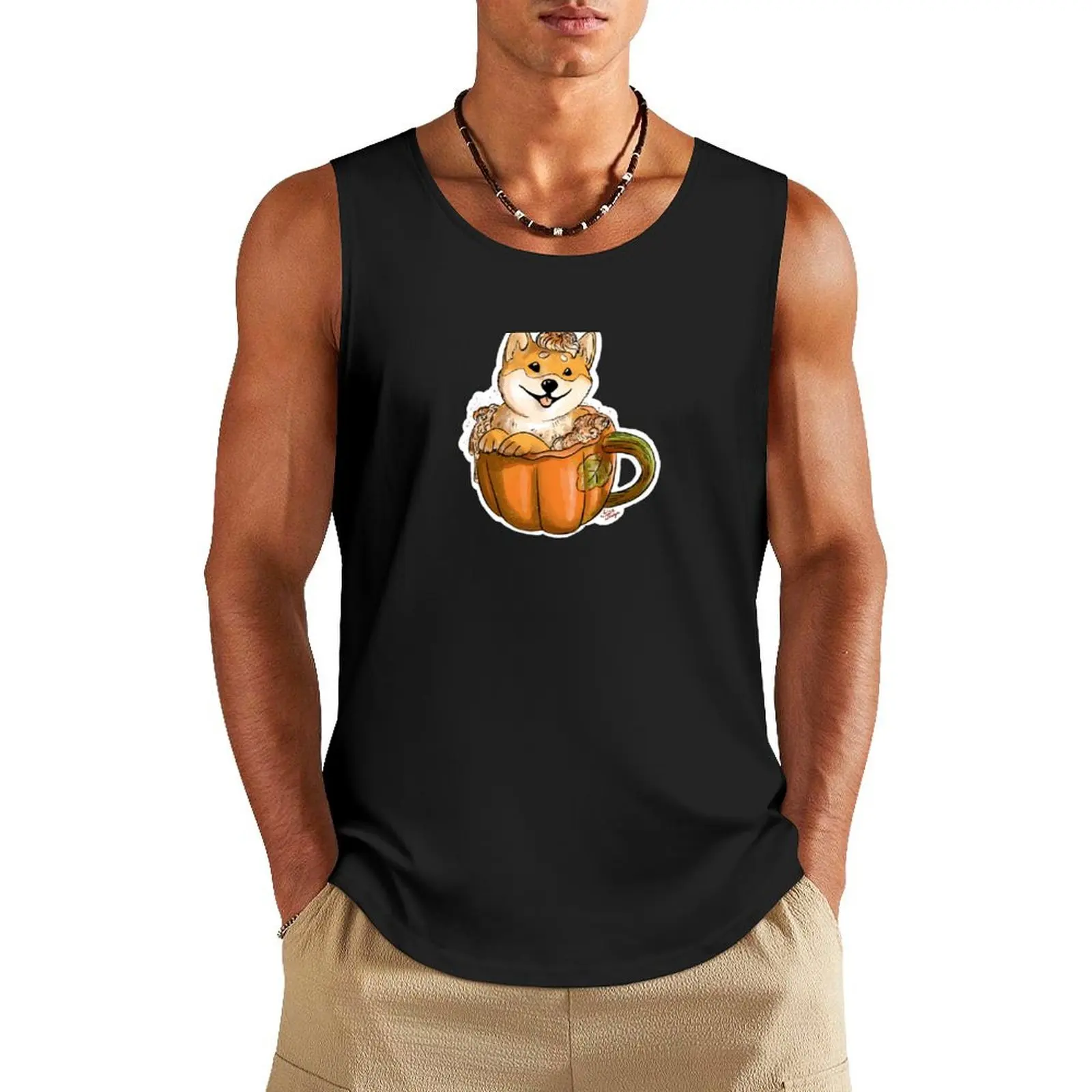 Pumpking Spice Pupper Tank Top T-shirt Men's gym Sleeveless top Man summer clothes