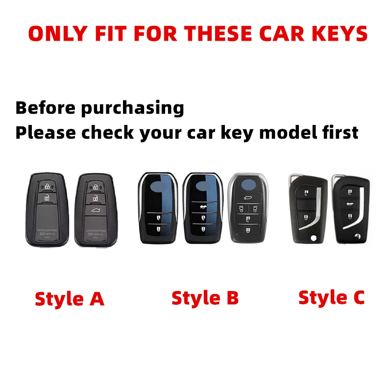 حافظة مفاتيح السيارة من البولي يوريثان غطاء عن بعد شل حامل سلسلة فوب لتويوتا كراون ميرا هايلاندر كورولا كروس بريوس كامري Rav4 Bz4x BZ3 #6