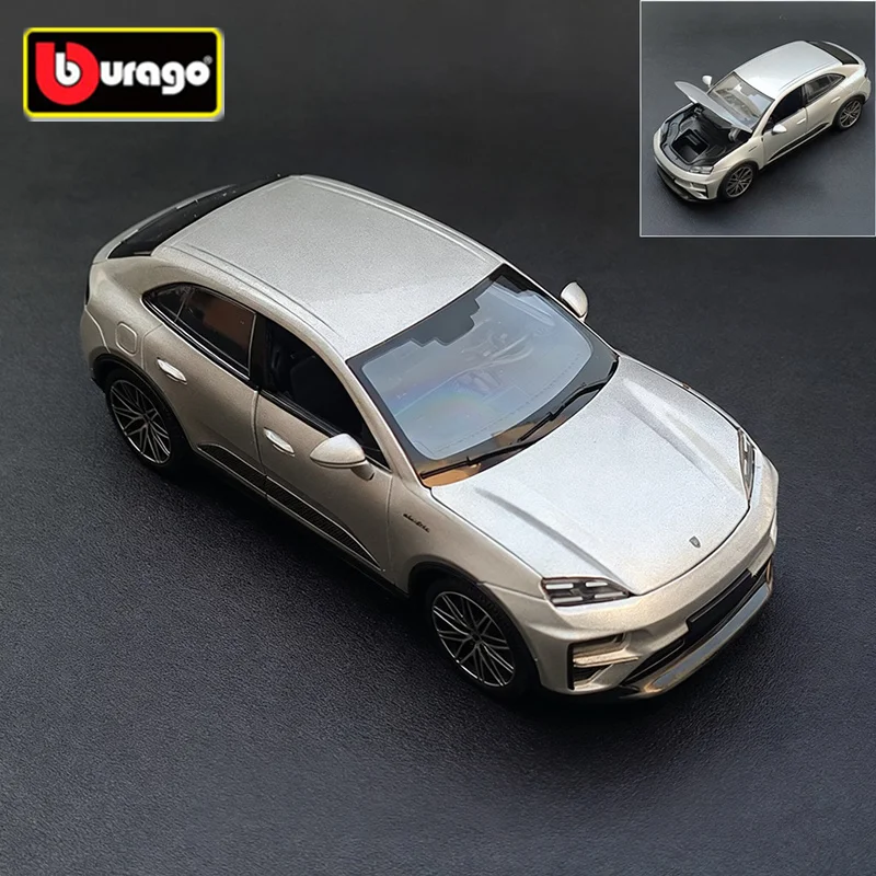 

Bburago 1:24 Porsche Macan EV, модель внедорожника из сплава, литая под давлением металлическая новая энергия, электромобили, модель автомобиля, имитация детской игрушки в подарок