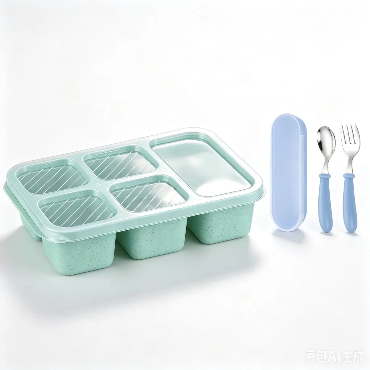 5 Compartment Bento Box Lunch Container Reusable Microwave Safe for Travel Work Snack Storage Food Organizer Home