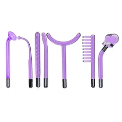 Replacement Red Purple Electrodes for High Frequency Glass Tube Facial Body Wand Skin Care Ance Spot Wrinkle Removal Spa Beauty