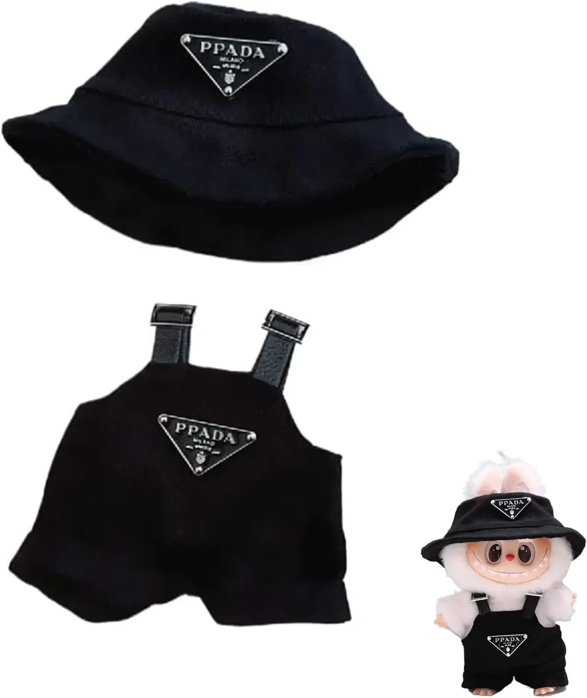 

17cm Labubu Clothes Set, Hat & Overalls Set for 17cm Labubu Accessories Suit, Cute Clothes for Labubu Dress up Unique Style