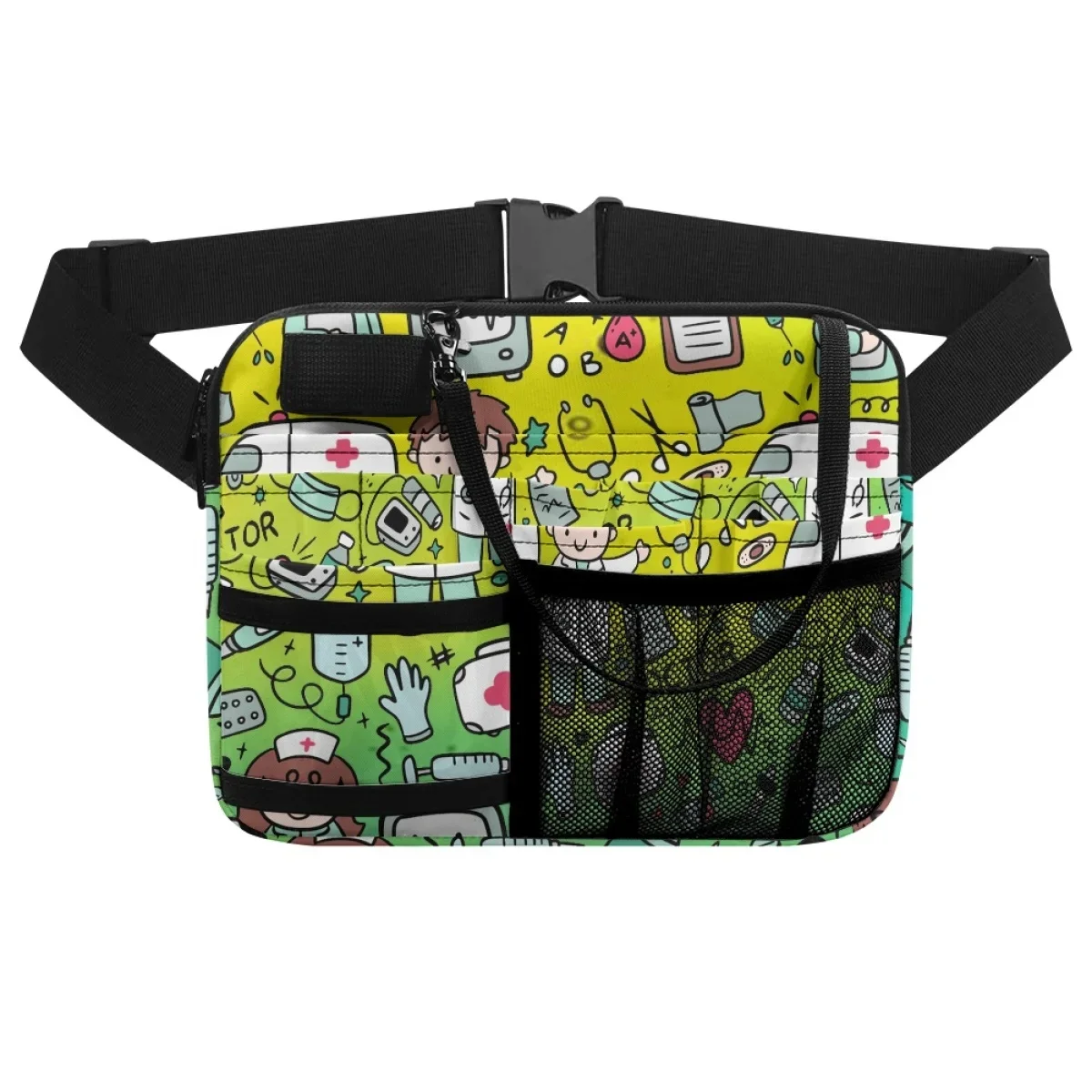 Medical Doctor Ambulance Healthcare Designer Waist Bag Fashion Portable Multi Pocket Shoulder Bag Adjustable Fanny Pack Female