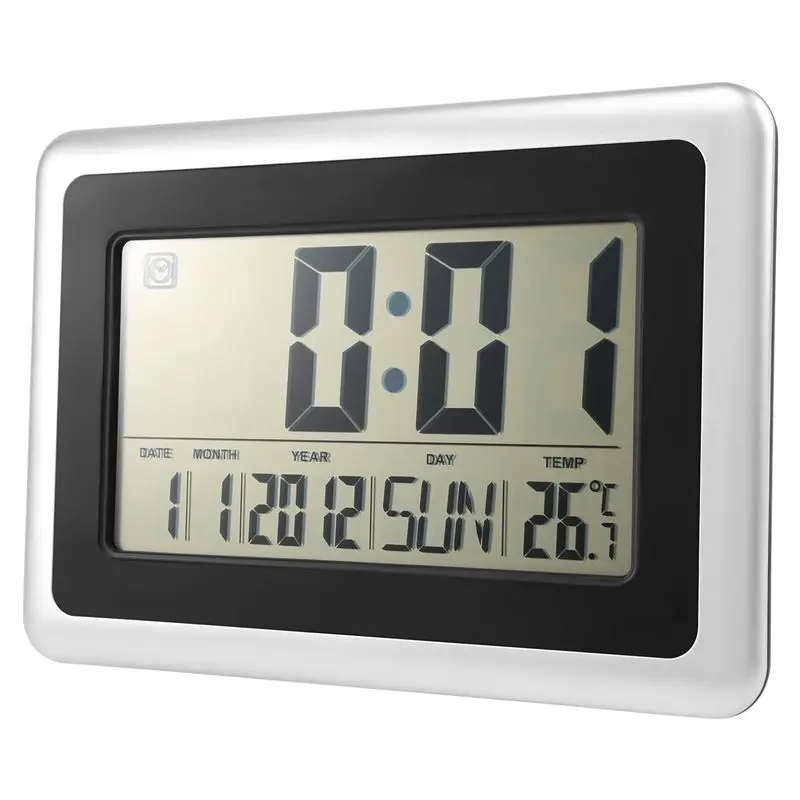 A84X-Large Display Digital Wall Clock,Silent Desk Shelf Clocks Battery Operated Easy To Read Nightstand Alarm Clock With No Nigh