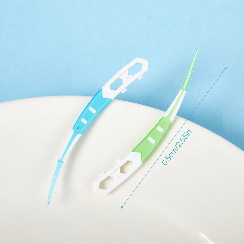 12ชิ้น/กล่องซิลิโคน interdental แปรงแปรงสีฟันระหว่างฟันซิลิโคนกับเครื่องมือทำความสะอาดปากด้าย