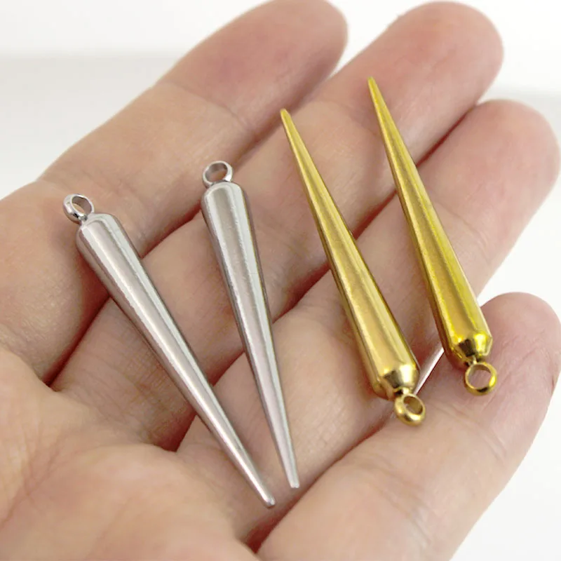 

4Pcs Stainless Steel Charms Large Cone Pendants for Earrings Necklace Charms DIY Jewelry Making Supplies Findings Accessories