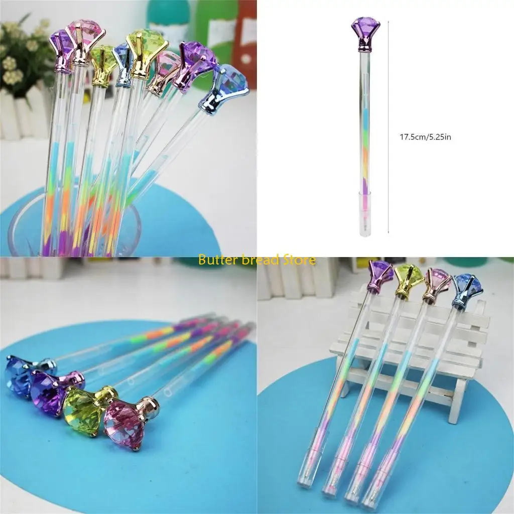 

W89C 10x Rainbow Gel Pen Colorful Rainbow Pen Big Diamonds Pen Glitter Neons Gel Pen for Writing Drawing Journaling Sketching