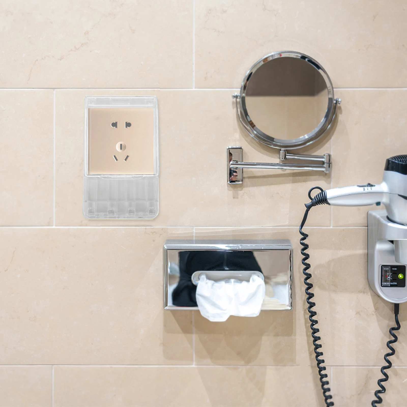 

2Pcs Waterproof Socket Cover 86-Type Self-Adhesive Electrical Outlet Protector Hook Bathroom Kitchen Splashproof Box