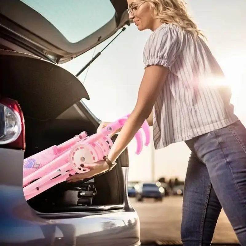 Nuevas muñecas interactivas duraderas, cochecito de bebé, juguetes para juego de imitación, carrito de mano estable, cochecito de bebé de plástico para niños y niñas