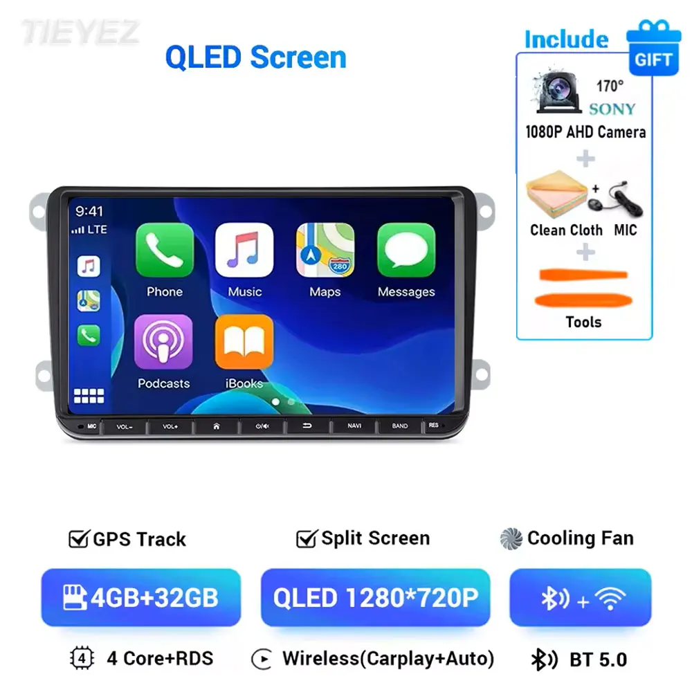 Android 15 Autoradio Speler voor VW Volkswagen Passat B6 GOLF 5 Scirocco Caddy Jetta Amarok Skoda Carplay Multimedia autoradio
