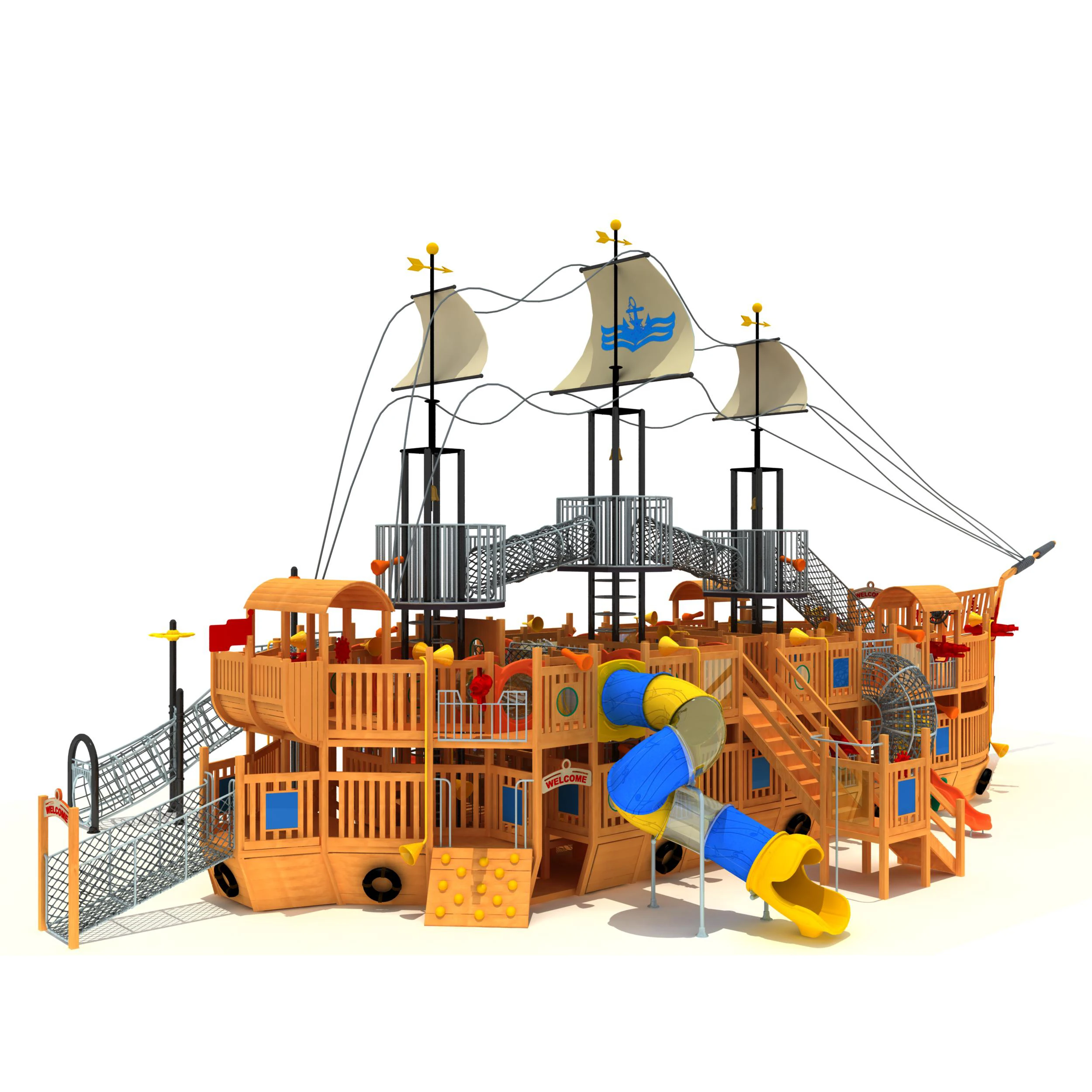 Aire de jeux en bois pour enfants, équipement de bord de mer, 7,5 ans, soleil, super qualité, YY501