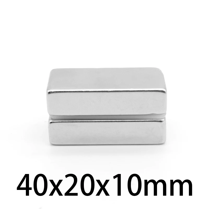 1/2/3/5PCS 40x20x10mm Quadrate Super Strong Powerful Magnets N35 Thick Block Permanent Magnet 40x20x10 Neodymium Magnet 40*20*10