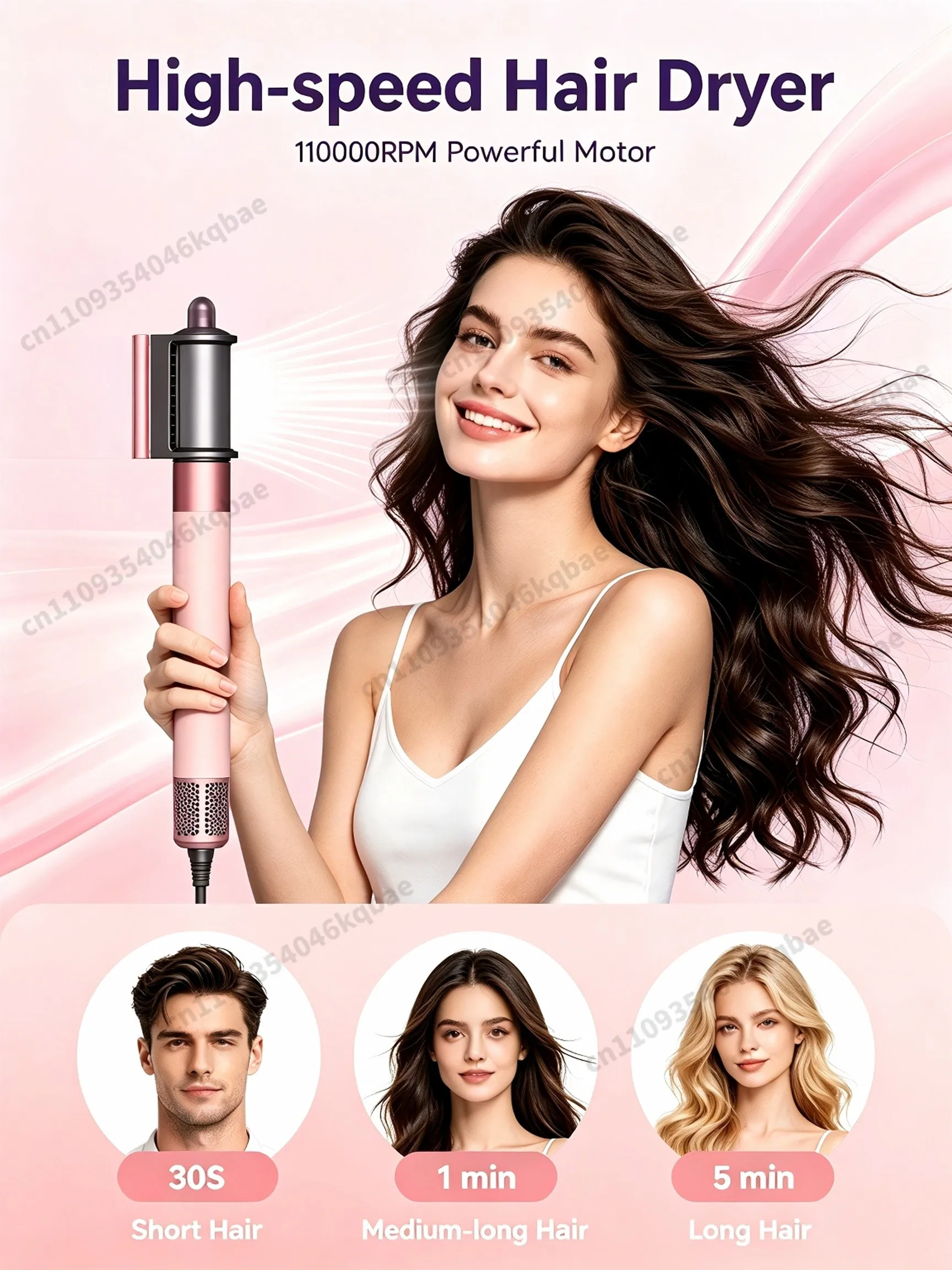 6-in-1-Multifunktions-Haarstyler, Haartrockner mit negativen Ionen, automatischer Lockenwickler, Warmluft-/Kaltluft-Stylinggerät, Haarglätter, Lockenwicklerbürste, Styling-Geschenk für Damen, ideal