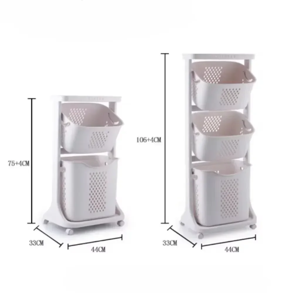 Laundry Toy Organizer Trolley with Wheels Thickened Rolling Basket Bathroom Snacks Clothing Mobile Multi-Purpose Storage Rack