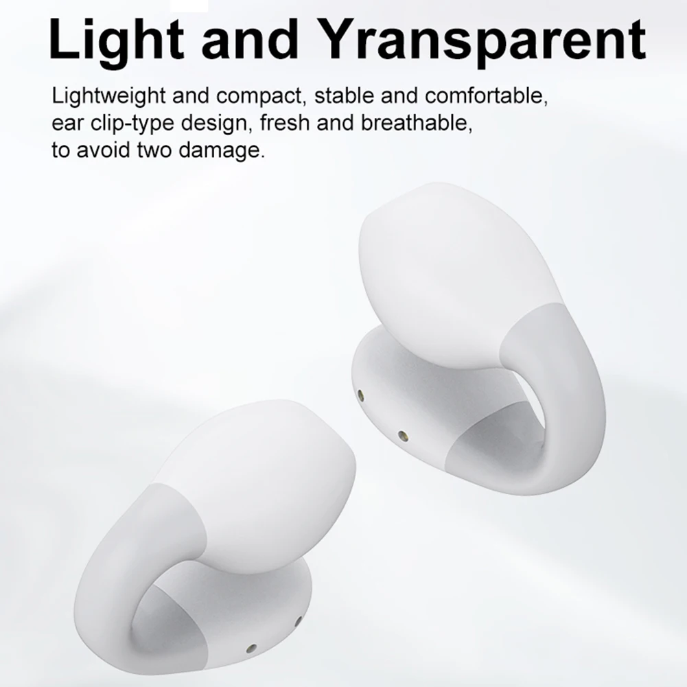 Fones de ouvido transparentes com estojo transparente, fone de ouvido sem fio, fone de ouvido binaural impermeável para corrida e ciclismo