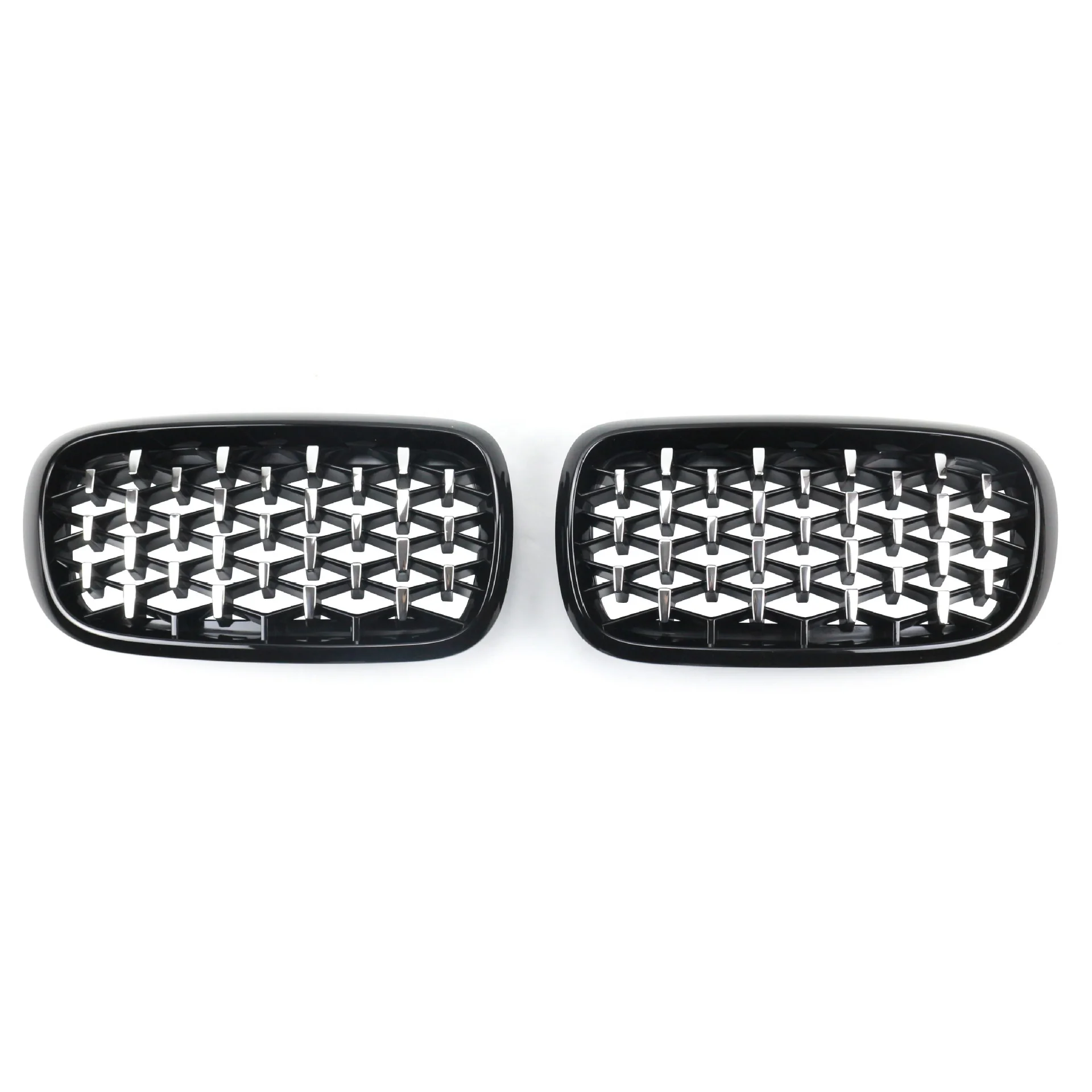 

Auto Front Grilles Car Center Mesh Kidney Gloss Black Sliver Diamond Style Grille Grill for X5 F15 X6 F16 2015 2016