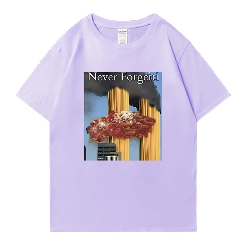 Never Forgetti Tee shirt Unisex 11 9 Funny September 11Th Casualty Memorial Casual short sleeve T-shirts Men Women Cotton Tops
