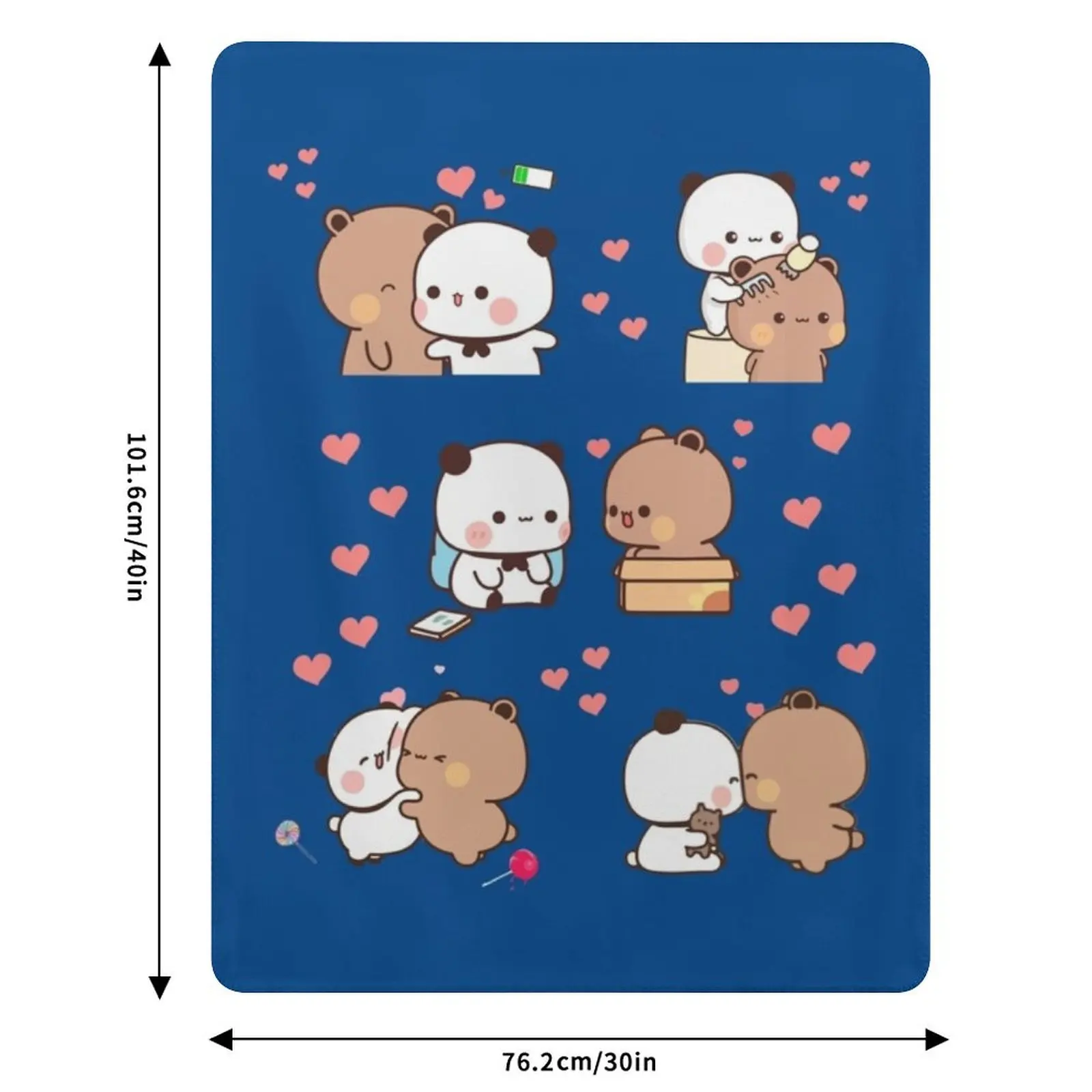 Bear and Panda Bubu Dudu Balloon Throw Blanket Year Round Soft Comfortable Blanket for Home view 6