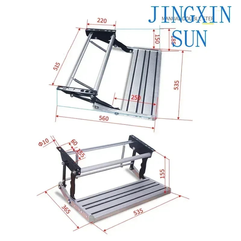 Power Tools Step Ladder Aluminum Alloy Non-Slip Camping Pedal Portable Manual Step Telescopic Single/Double Step Folding Ladder