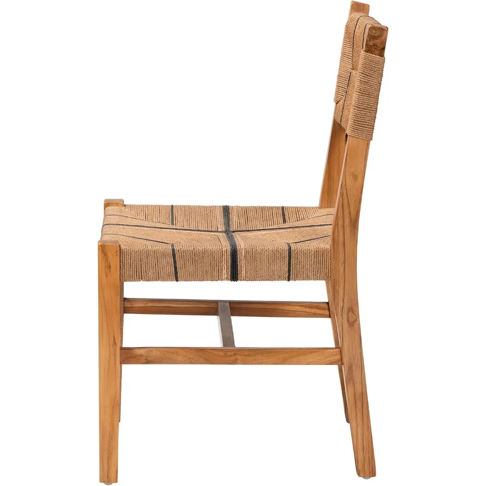 مجموعة بالي وبريتا: كرسي طعام طبيعي مصنوع من نسيج الورق وخشب الماهوجني #4