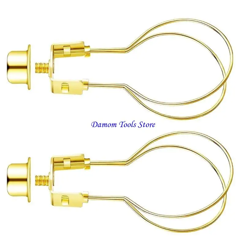 57BE 2Pcs Lamp Shade Harp Holder Adapter Top Supporting Light Bulb Clip Bulb Spring Clip Keep Lamp Shade Horizontal Hardware