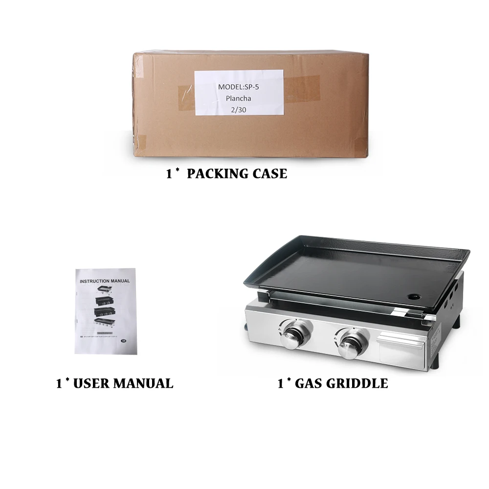 2-конфорки, гриль для сжиженного нефтяного газа, сковорода для барбекю для коммерческого использования, железная пластина с антипригарным покрытием, эмаль, приготовление пищи, барбекю, стейк, уличный гриль, кемпинг, приготовление пищи