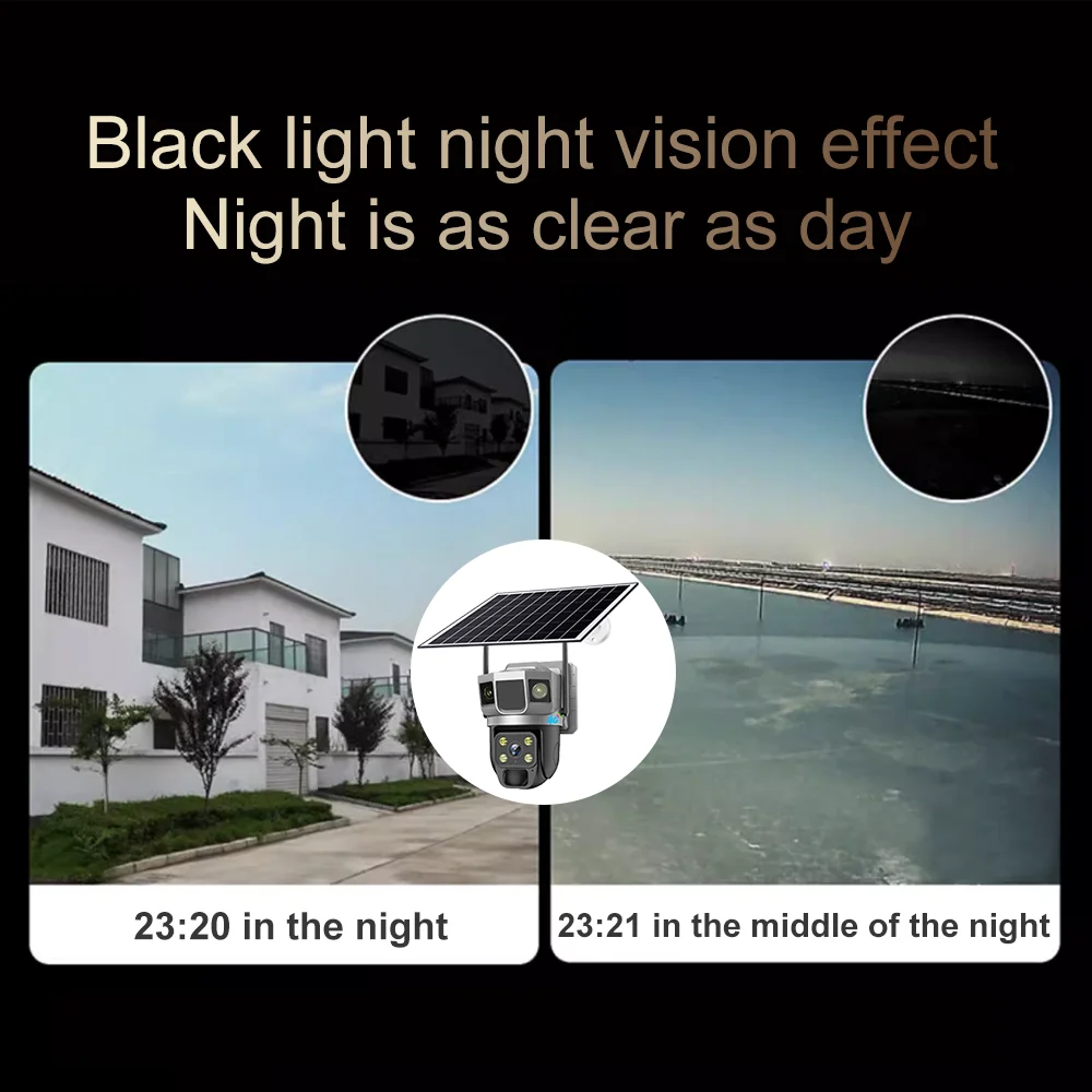 Telecamera solare V380 registrazione Video 24 ore su 24 4G Outdoor PTZ CCTV Auto Tracking telecamera IP di sicurezza per visione notturna a colori