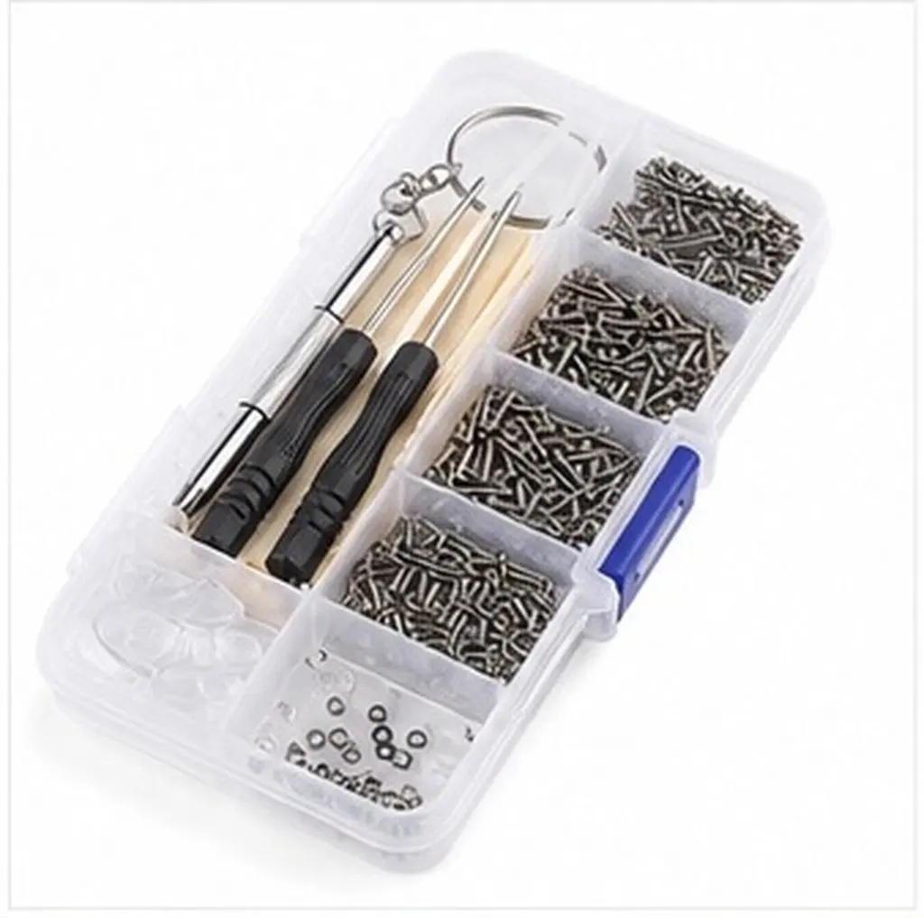 1Set Eyeglasses Repair Tool Set Premium Plastic Stainless Steel Glasses Screws Repair Kit for Glasses and Clocks